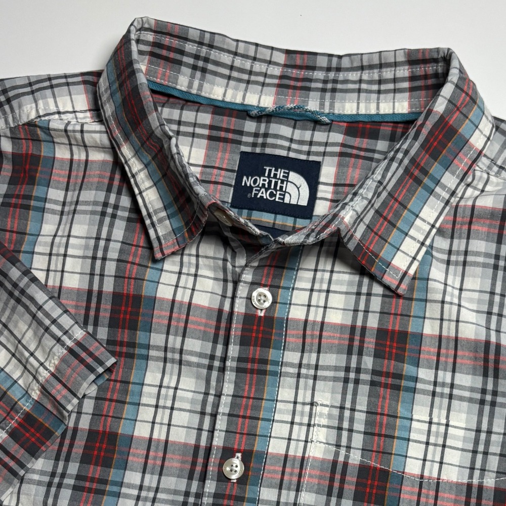 The North Face Plaid Button Up Hammetts Shirt Short Sleeve Mens L Casual Outdoor